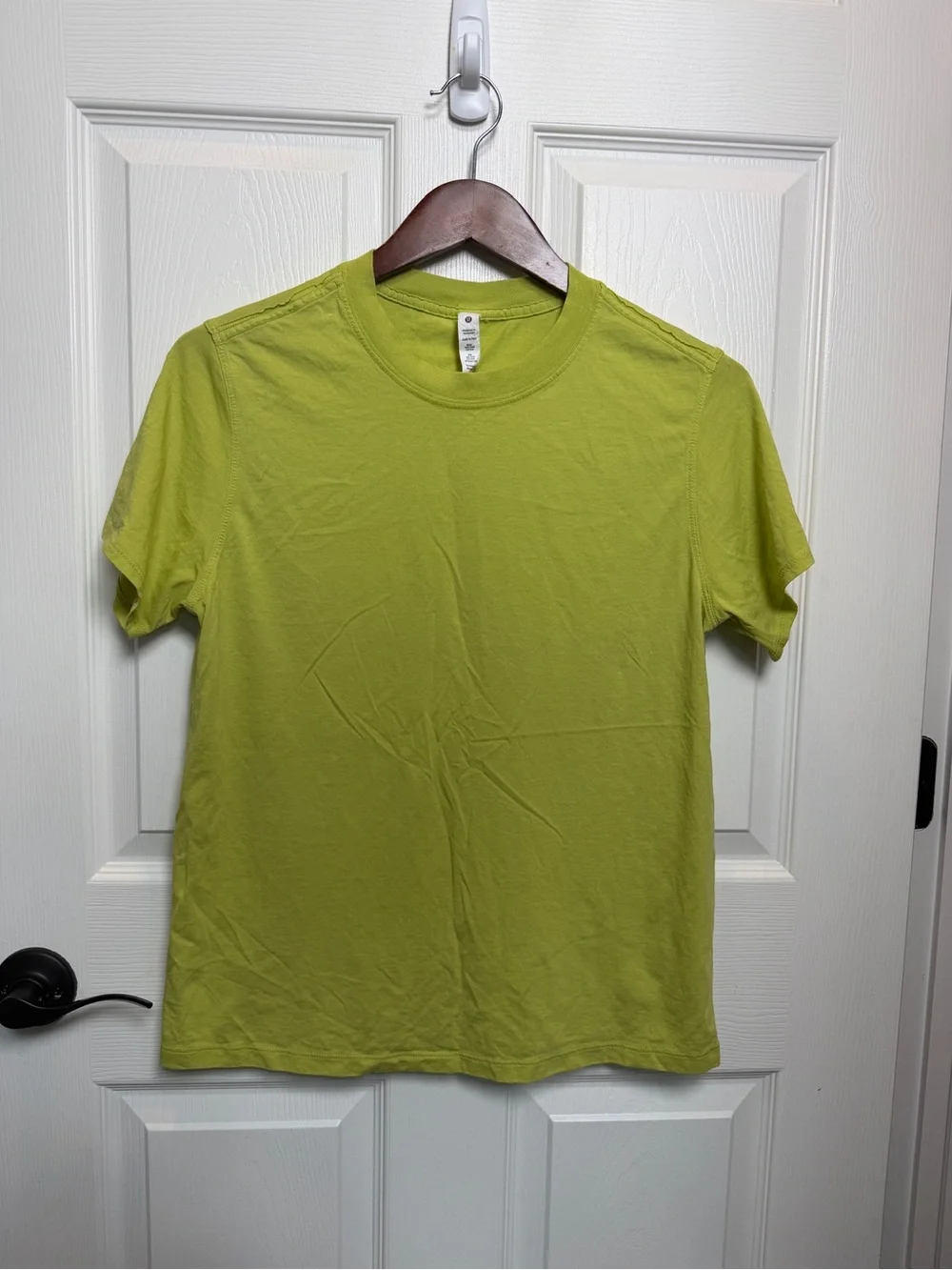 lululemon athletica All Yours Chartreuse Pima Cotton Short Sleeve Crew Tee